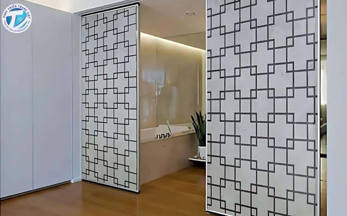 Decal mờ dán kính họa tiết hình học 